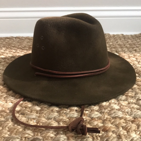 Woolrich Other - New: Woolrich Wool and Leather Outback Hat with Chin Strap